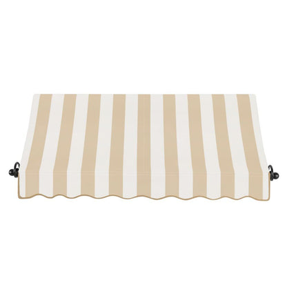 Awntech 8.375 ft Charleston Fixed Awning Acrylic Fabric, Linen/White Stripe
