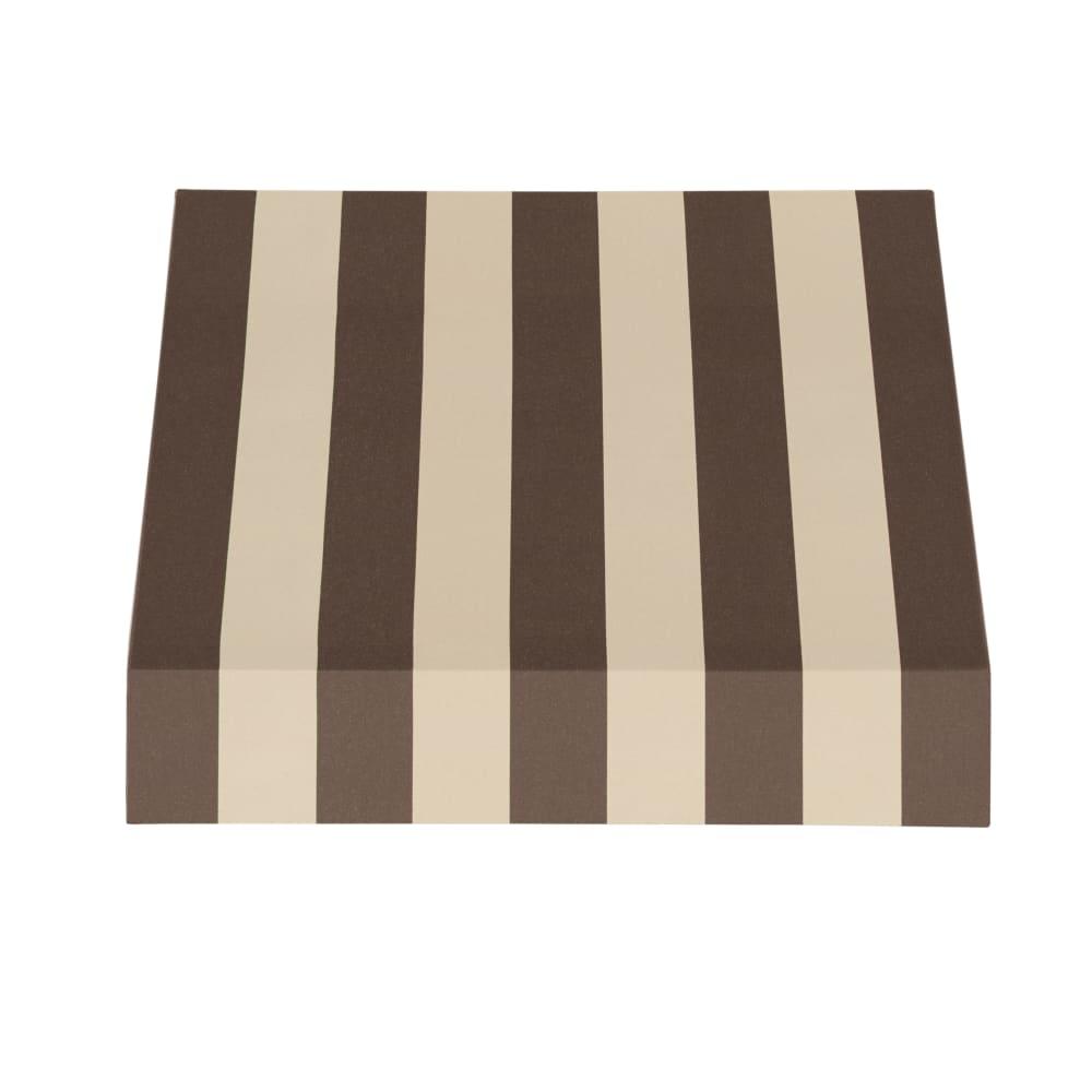 Awntech 4.375 ft New Yorker Fixed Awning Acrylic Fabric, Brown/Tan Stripe