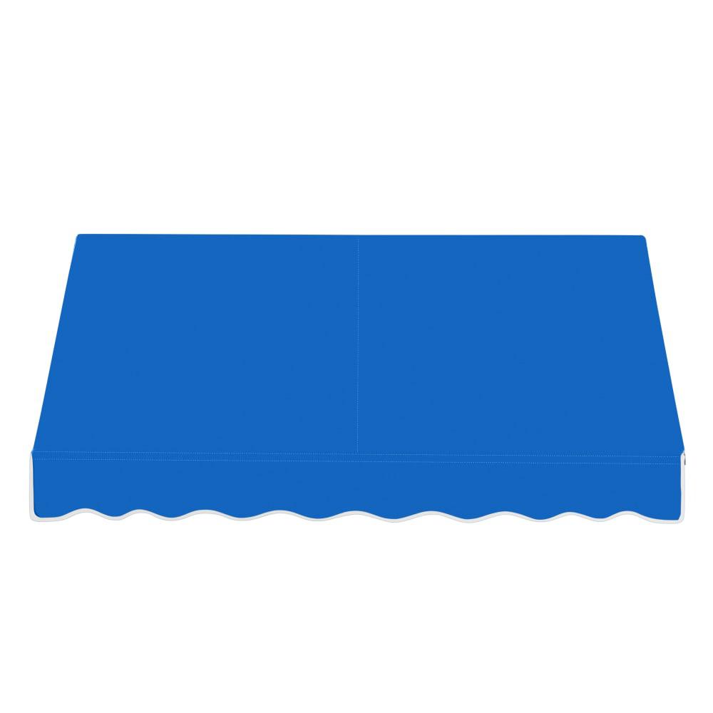 Awntech 6.375 ft Dallas Retro Fixed Awning Acrylic Fabric, Bright Blue
