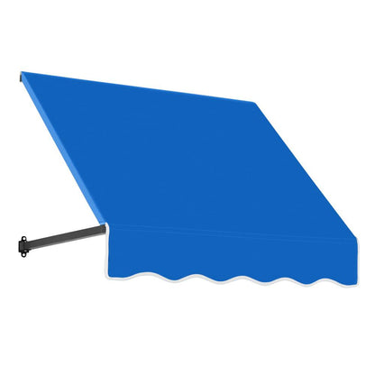 Awntech 3.375 ft Dallas Retro Fixed Awning Acrylic Fabric, Bright Blue