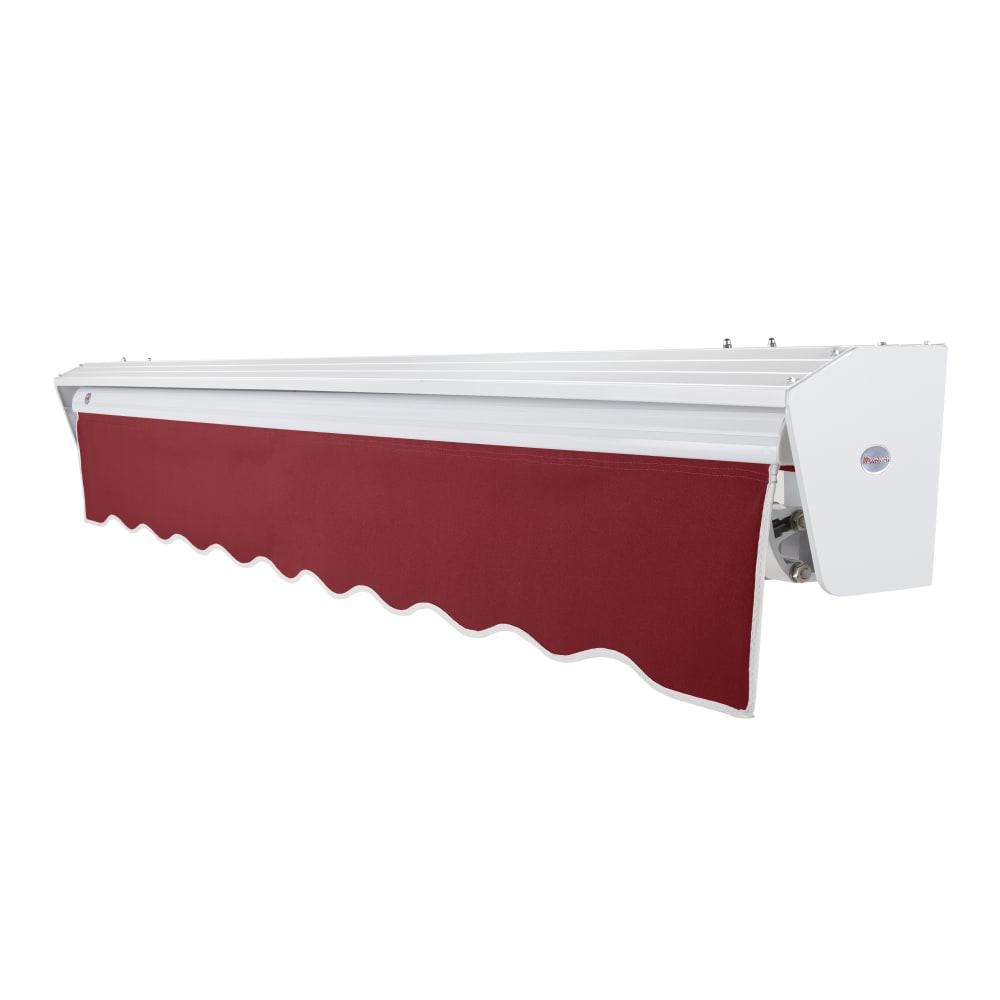 24' x 10' Destin Left Motor Left Motorized Patio Retractable Awning, Burgundy