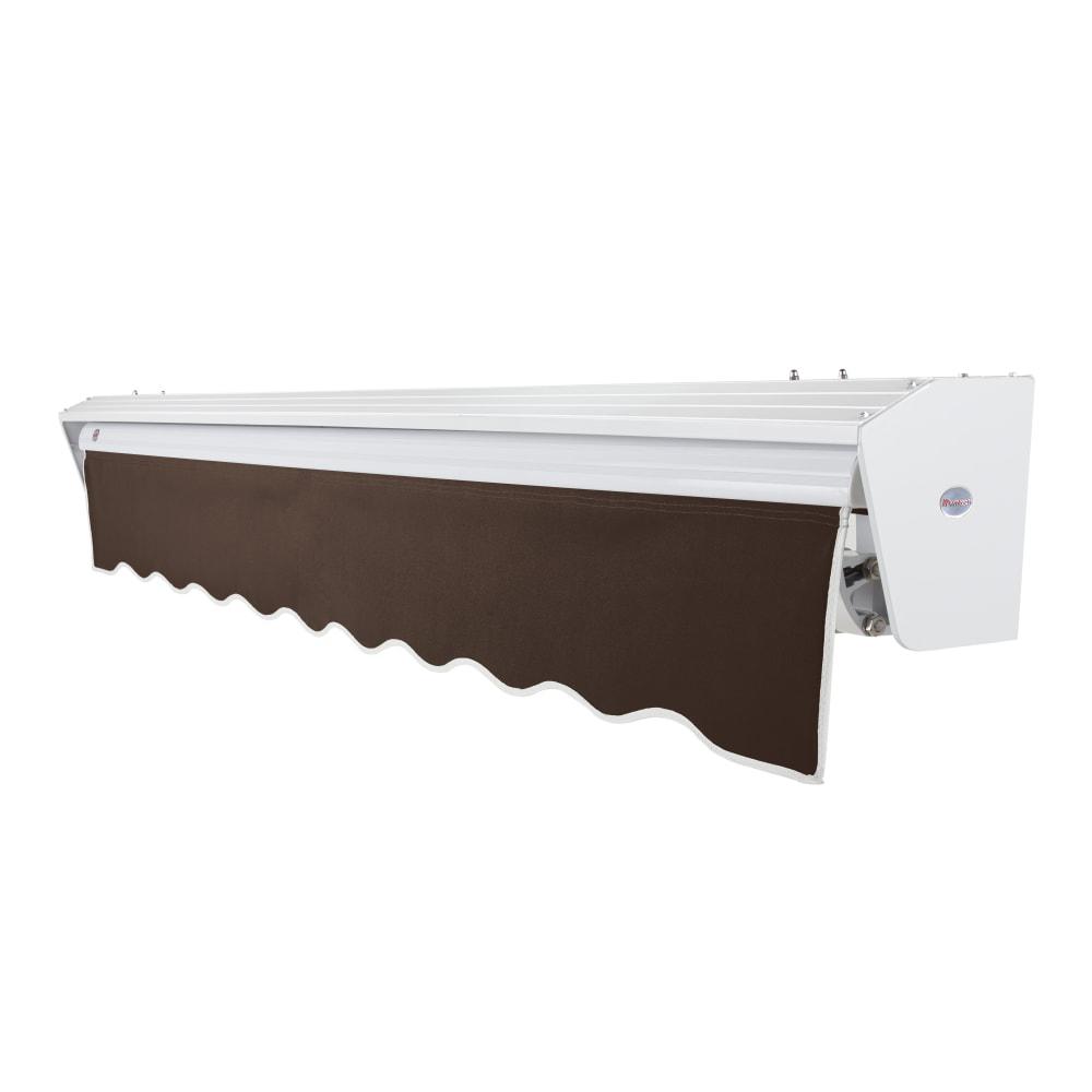 24' x 10' Destin Left Motor Left Motorized Patio Retractable Awning, Brown