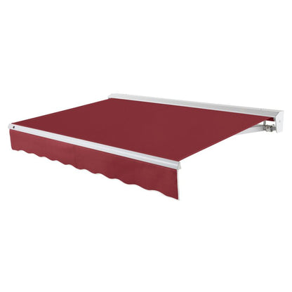 24' x 10' Destin Left Motor Left Motorized Patio Retractable Awning, Burgundy