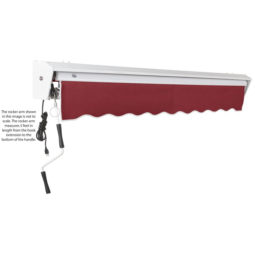 24' x 10' Destin Left Motor Left Motorized Patio Retractable Awning, Burgundy
