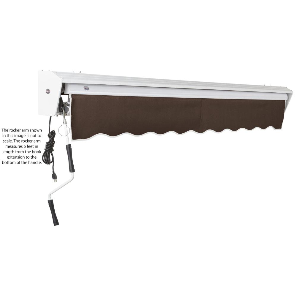 24' x 10' Destin Left Motor Left Motorized Patio Retractable Awning, Brown