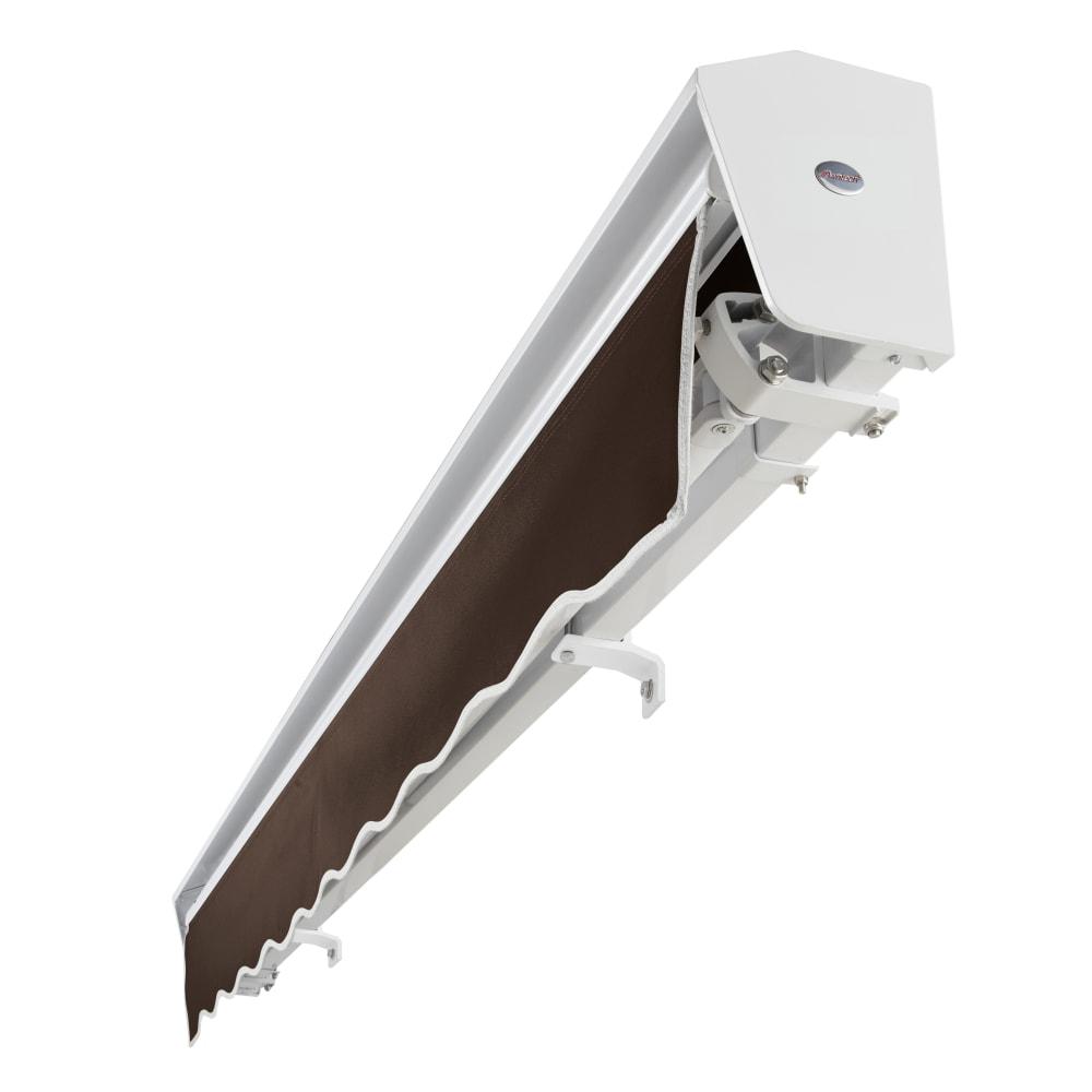 24' x 10' Destin Left Motor Left Motorized Patio Retractable Awning, Brown