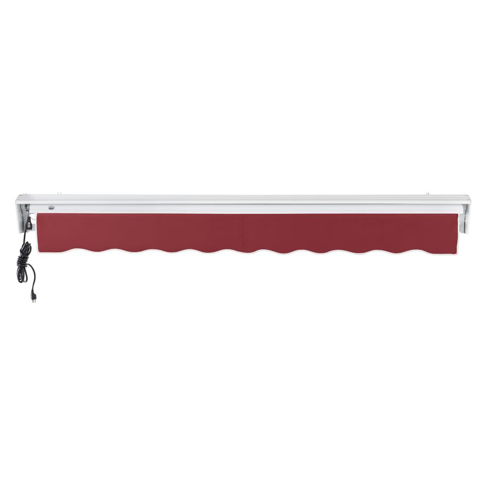 24' x 10' Destin Left Motor Left Motorized Patio Retractable Awning, Burgundy