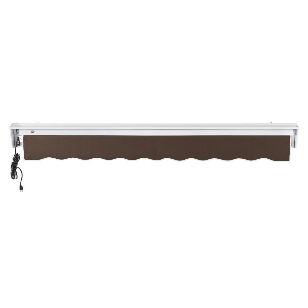 24' x 10' Destin Left Motor Left Motorized Patio Retractable Awning, Brown