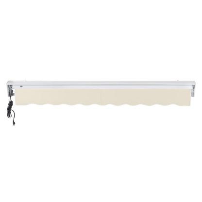 24' x 10' Destin Left Motor Left Motorized Patio Retractable Awning, Linen