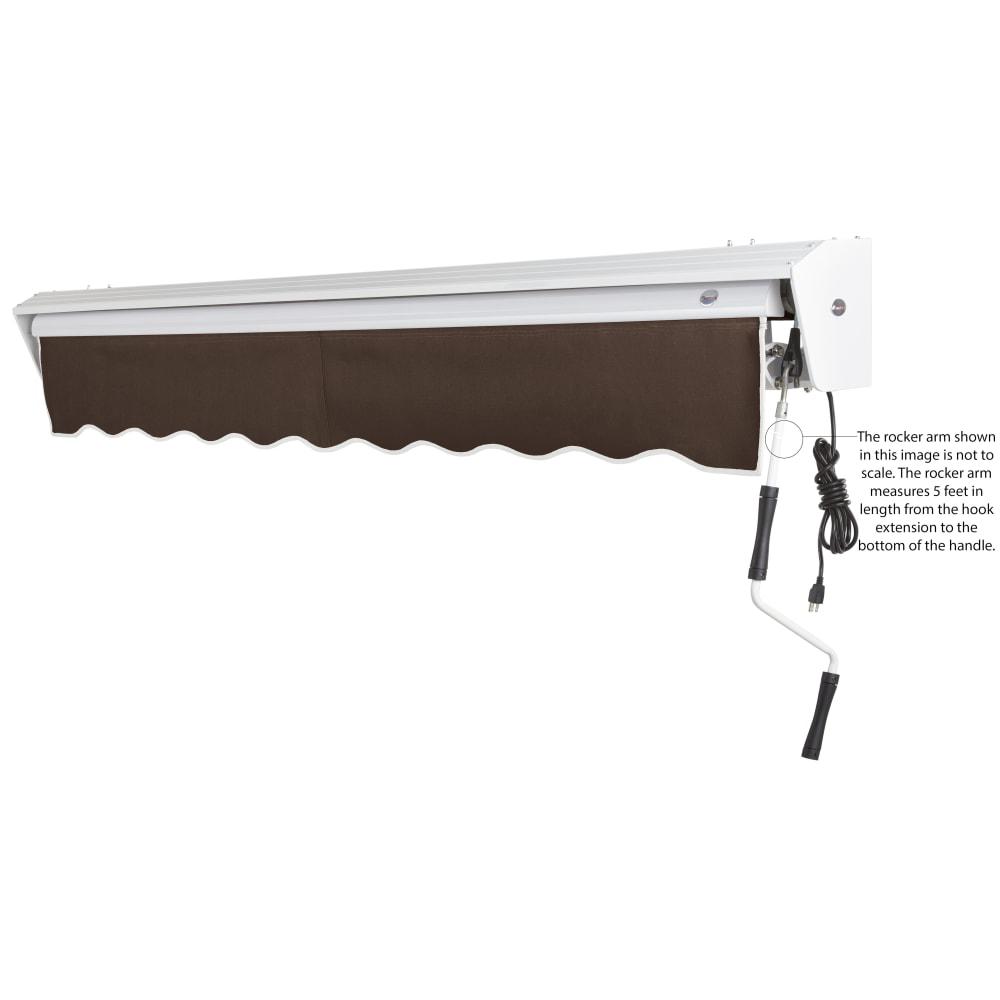 14' x 10' Destin Right Motor Right Motorized Patio Retractable Awning, Brown
