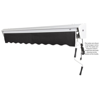 14' x 10' Destin Right Motor Right Motorized Patio Retractable Awning, Black