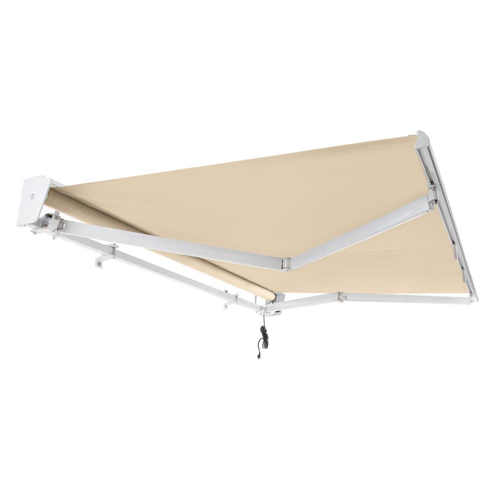 14' x 10' Destin Right Motor Right Motorized Patio Retractable Awning, Tan