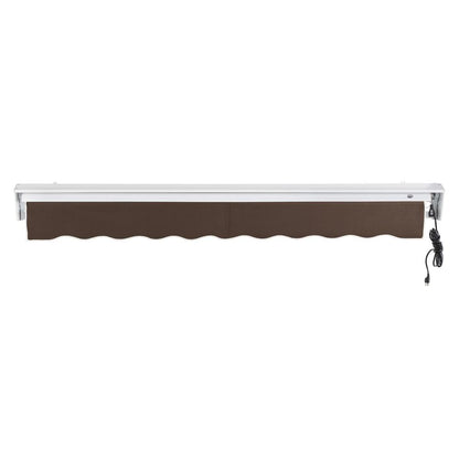 14' x 10' Destin Right Motor Right Motorized Patio Retractable Awning, Brown