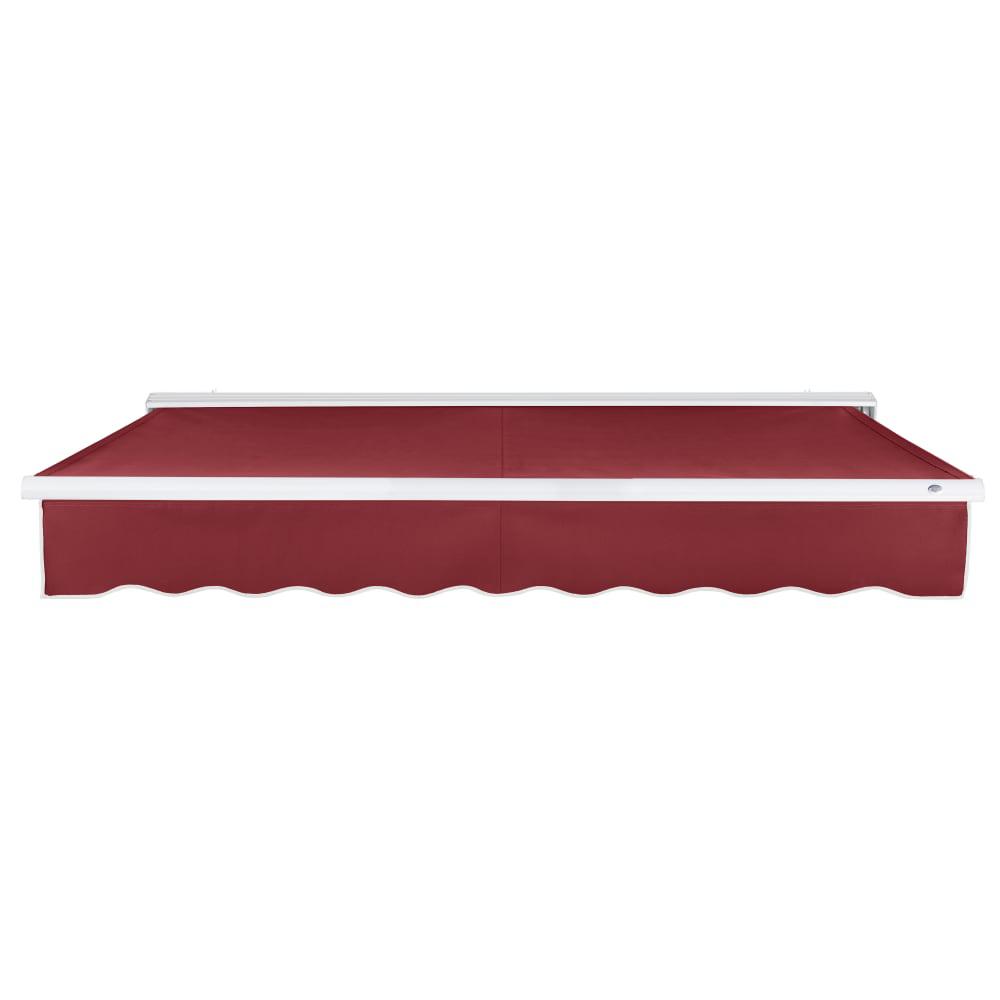 24' x 10' Destin Left Motor Left Motorized Patio Retractable Awning, Burgundy