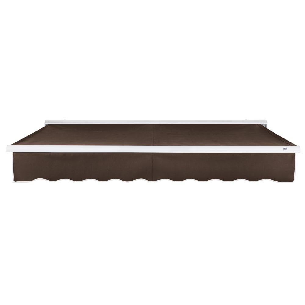 24' x 10' Destin Left Motor Left Motorized Patio Retractable Awning, Brown