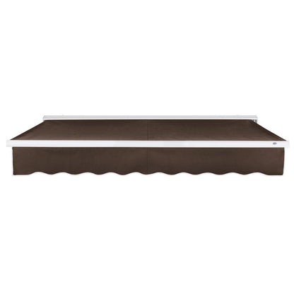 24' x 10' Destin Left Motor Left Motorized Patio Retractable Awning, Brown