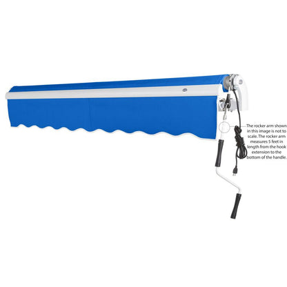 14' x 10' Maui Right Motor Right Motorized Patio Retractable Awning, Bright Blue