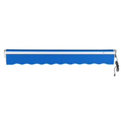 14' x 10' Maui Right Motor Right Motorized Patio Retractable Awning, Bright Blue