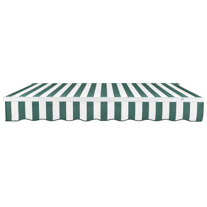 14' x 10' Maui Right Motorized Patio Retractable Awning, Forest/White Stripe