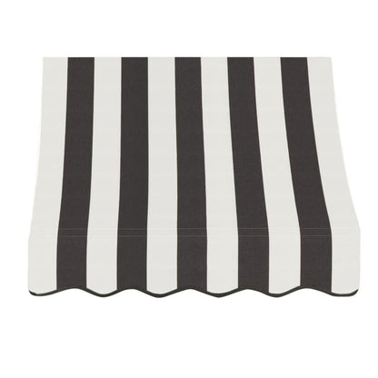 Awntech 3.375 ft Nantucket Fixed Awning Acrylic Fabric, Black/White Stripe