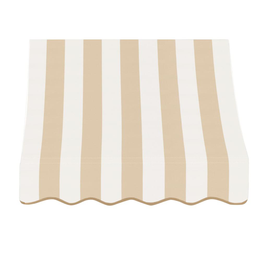 Awntech 3.375 ft Nantucket Fixed Awning Acrylic Fabric, Linen/White Stripe