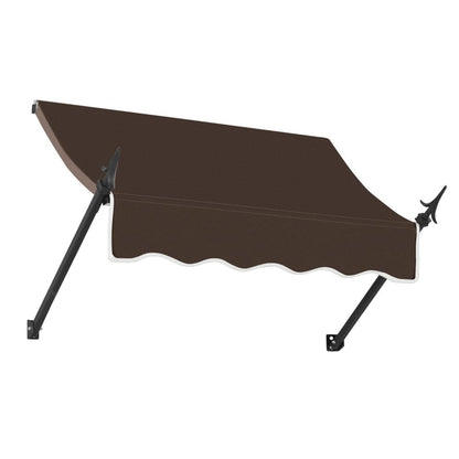 Awntech 3.375 ft New Orleans Fixed Awning Acrylic Fabric, Brown