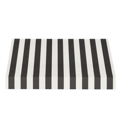 Awntech 6.375 ft New Yorker Fixed Awning Acrylic Fabric, Black/White Stripe