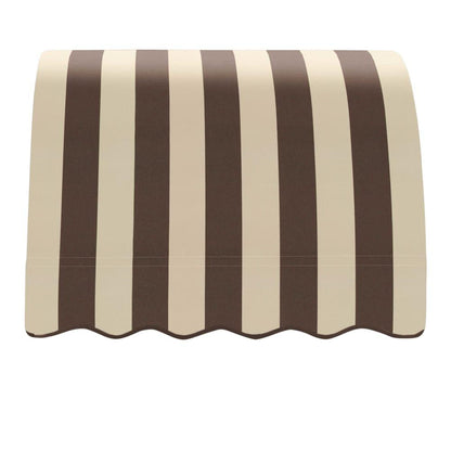 Awntech 3.375 ft Savannah Fixed Awning Acrylic Fabric, Brown/Tan Stripe
