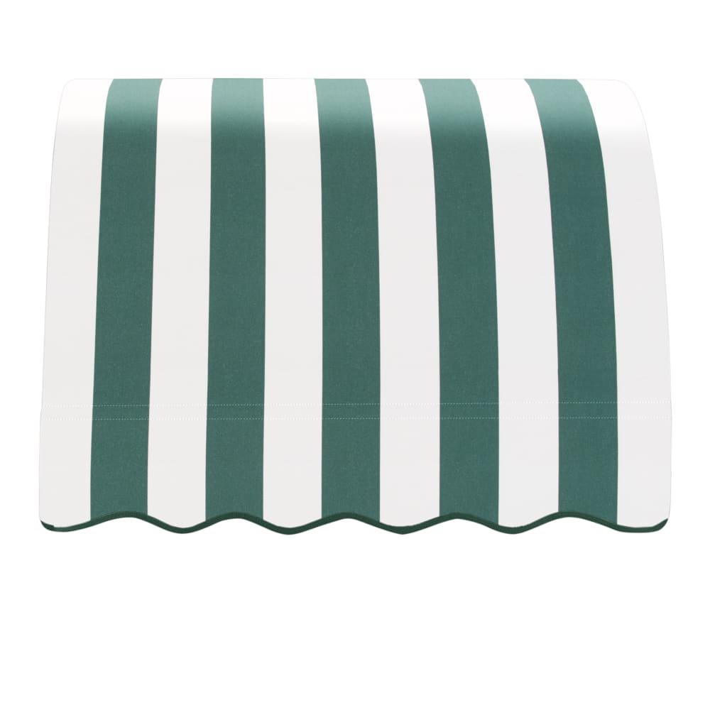 Awntech 3.375 ft Savannah Fixed Awning Acrylic Fabric, Forest/White Stripe