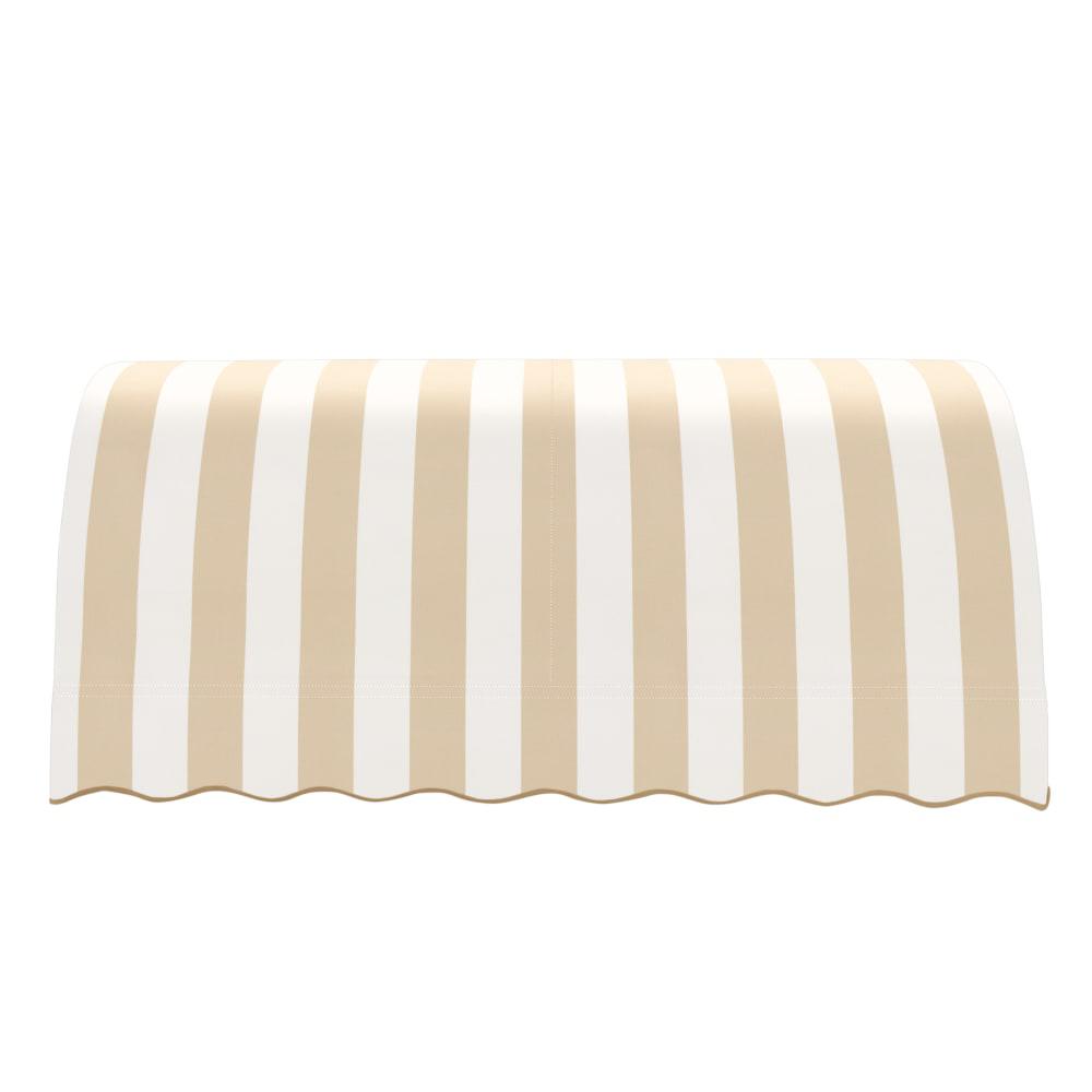 Awntech 6.375 ft Savannah Fixed Awning Acrylic Fabric, Linen/White Stripe