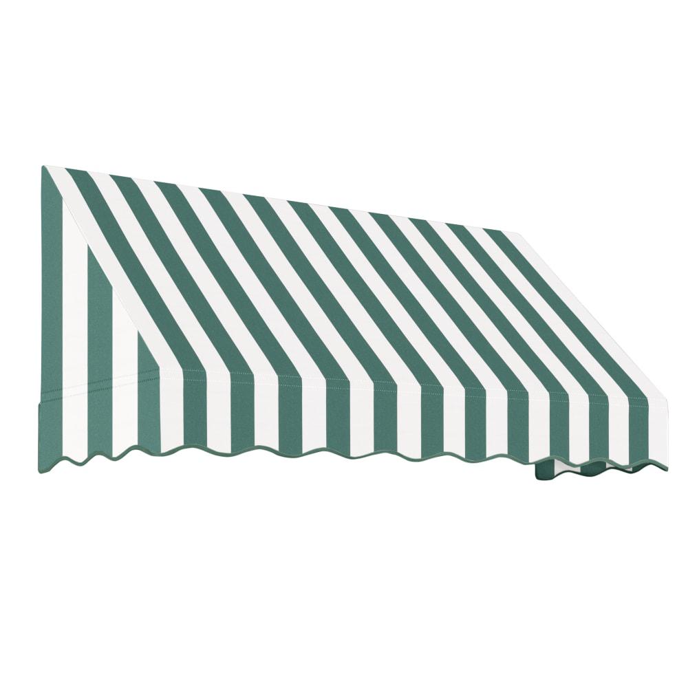Awntech 10.375 ft San Francisco Fixed Awning Acrylic Fabric, Forest/White Stripe