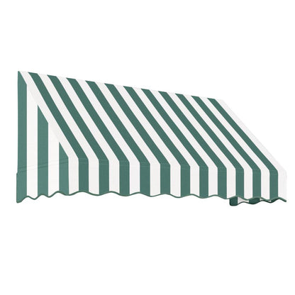 Awntech 10.375 ft San Francisco Fixed Awning Acrylic Fabric, Forest/White Stripe