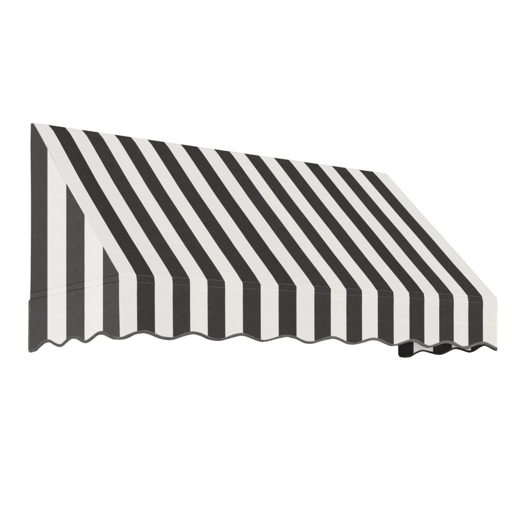 Awntech 10.375 ft San Francisco Fixed Awning Acrylic Fabric, Black/White Stripe