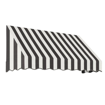 Awntech 10.375 ft San Francisco Fixed Awning Acrylic Fabric, Black/White Stripe