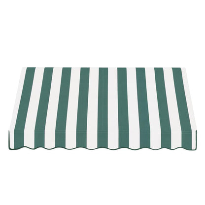 Awntech 8.375 ft Dallas Retro Fixed Awning Acrylic Fabric, Forest/White Stripe