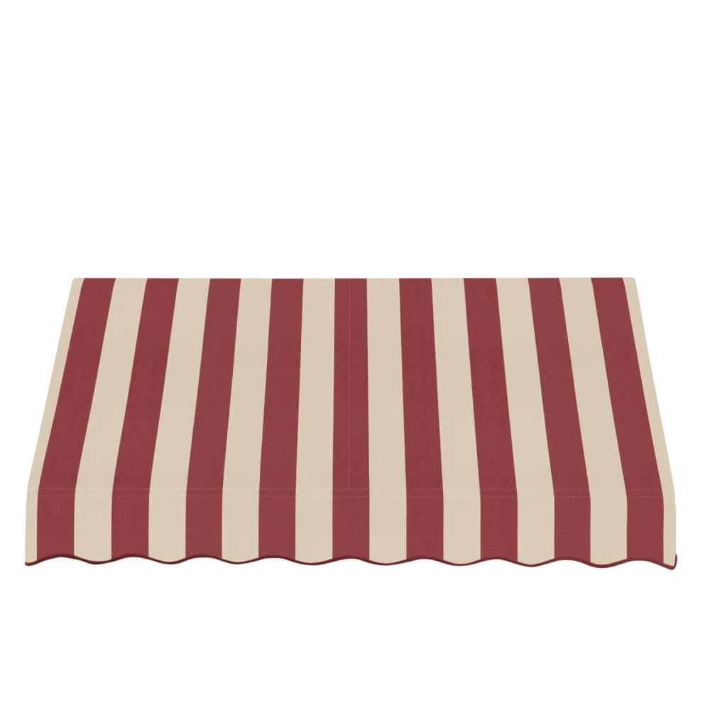 Awntech 7.375 ft San Francisco Fixed Awning Acrylic Fabric, Burgundy/Tan Stripe