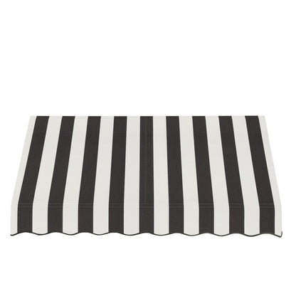 Awntech 6.375 ft San Francisco Fixed Awning Acrylic Fabric, Black/White Stripe