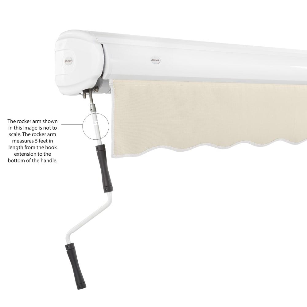 16' x 10' Full Cassette Manual Patio Retractable Awning Acrylic Fabric, Linen