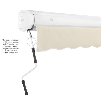 16' x 10' Full Cassette Manual Patio Retractable Awning Acrylic Fabric, Linen