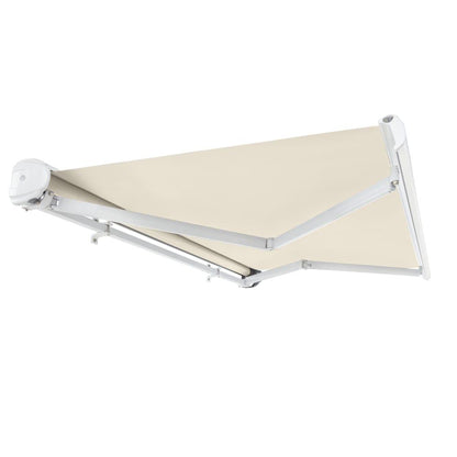 16' x 10' Full Cassette Manual Patio Retractable Awning Acrylic Fabric, Linen