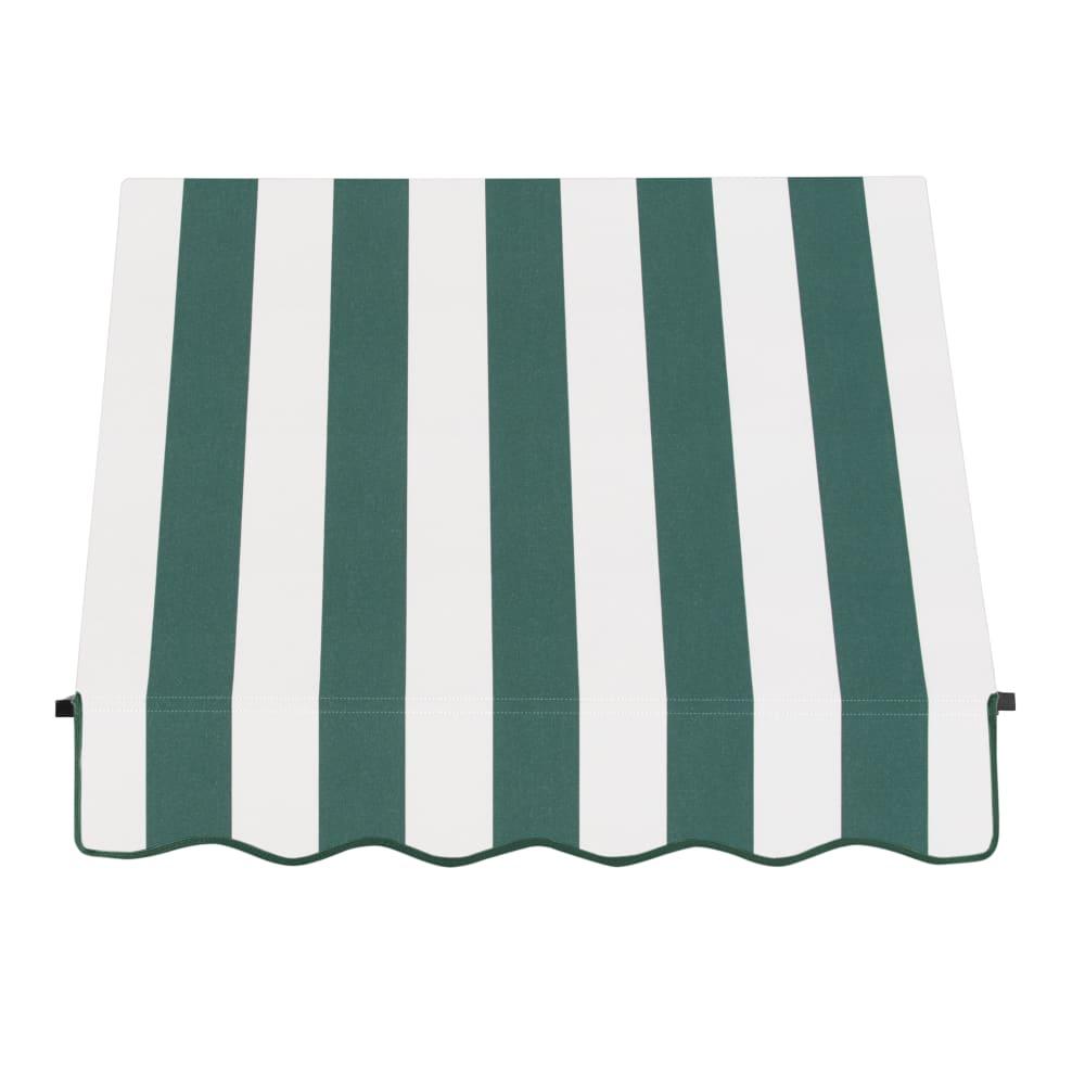 Awntech 4.375 ft Santa Fe Fixed Awning Acrylic Fabric, Forest/White Stripe