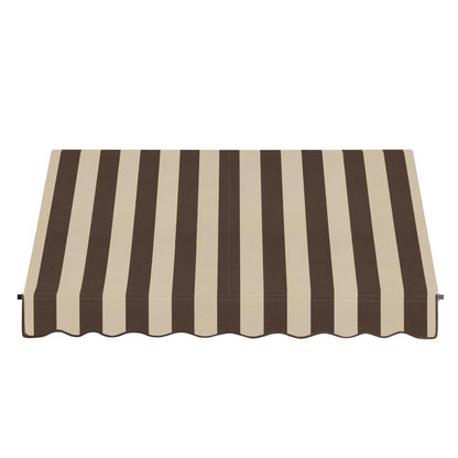 Awntech 10.375 ft Santa Fe Fixed Awning Acrylic Fabric, Brown/Tan Stripe