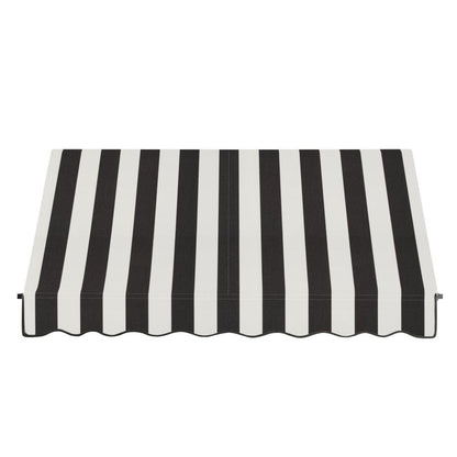 Awntech 8.375 ft Santa Fe Fixed Awning Acrylic Fabric, Black/White Stripe
