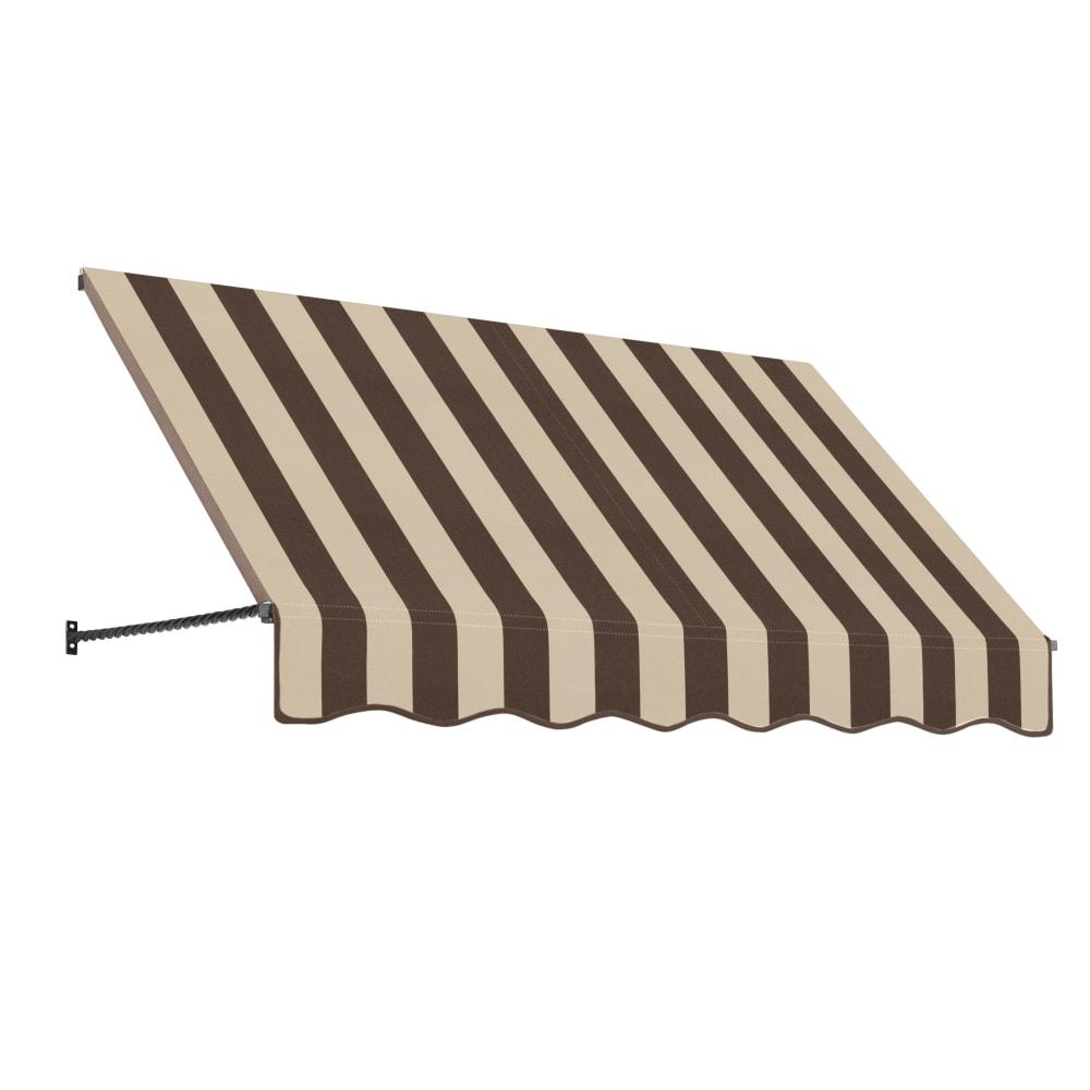 Awntech 10.375 ft Santa Fe Fixed Awning Acrylic Fabric, Brown/Tan Stripe