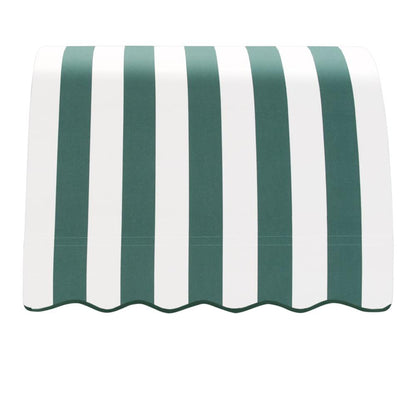 Awntech 4.375 ft Savannah Fixed Awning Acrylic Fabric, Forest/White Stripe