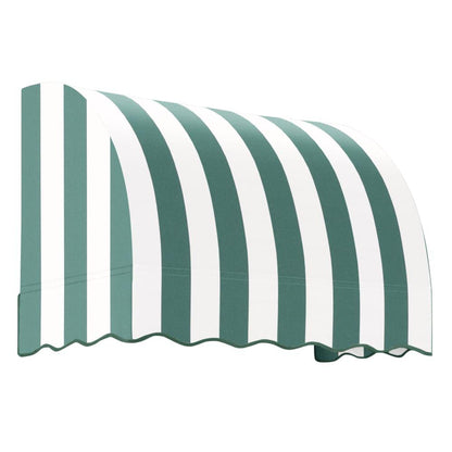 Awntech 4.375 ft Savannah Fixed Awning Acrylic Fabric, Forest/White Stripe