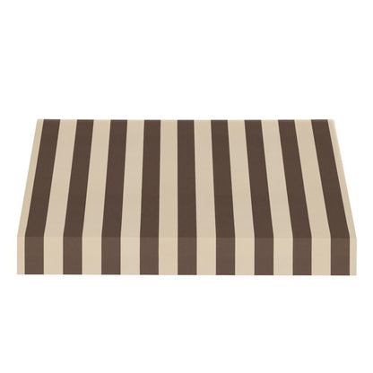Awntech 10.375 ft New Yorker Fixed Awning Acrylic Fabric, Brown/Tan Stripe