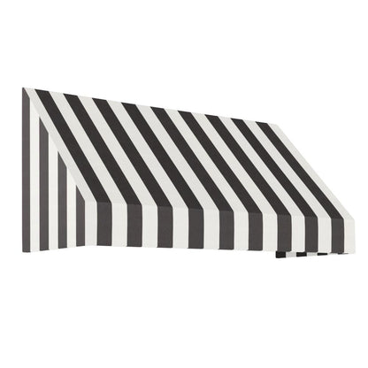 Awntech 10.375 ft New Yorker Fixed Awning Acrylic Fabric, Black/White Stripe