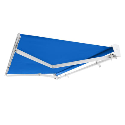 20' x 10' Destin Manual Patio Retractable Awning Acrylic Fabric, Bright Blue