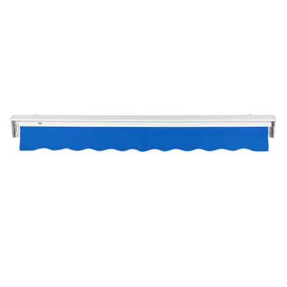 20' x 10' Destin Manual Patio Retractable Awning Acrylic Fabric, Bright Blue